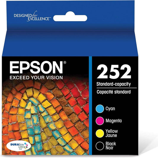Original Epson 252 Black, Cyan, Magenta, Yellow Ink Cartridge