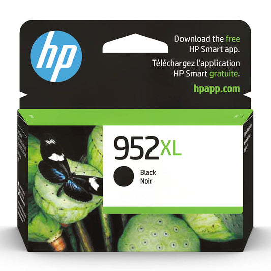 Original HP 952XL High Yield Black Ink Cartridge, F6U19AN