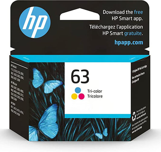 Genuine HP 63 Standard Yield Tri-Color Ink Cartridge, F6U61AN