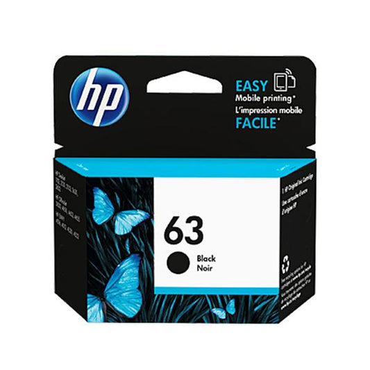 Genuine HP 63 Standard Yield Black Ink Cartridge, F6U62AN