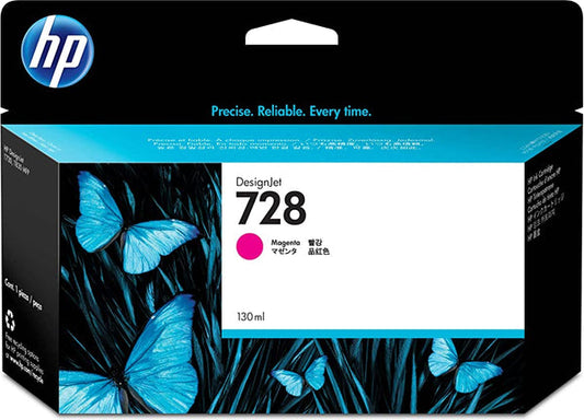 Original HP 728 130-ml High Yield Magenta Ink Cartridge, F9J66A
