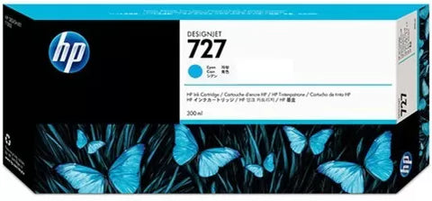 Original HP 727 300mL High Yield Cyan Ink Cartridge, F9J76A