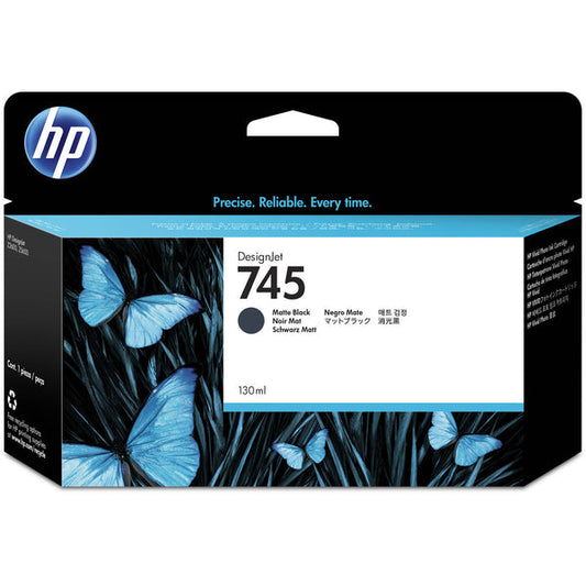 Original HP 745 130-ml Standard Yield Matte Black DesignJet Ink Cartridge, F9J99A