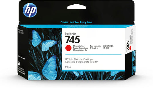 Original HP 745 130-ml Standard Yield Chromatic Red DesignJet Ink Cartridge, F9K00A