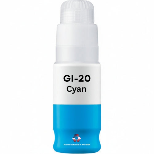 JIT Brand Replacement For Canon GI-20 (3394C001) 70 ml Cyan Ink Bottle Made in the USA