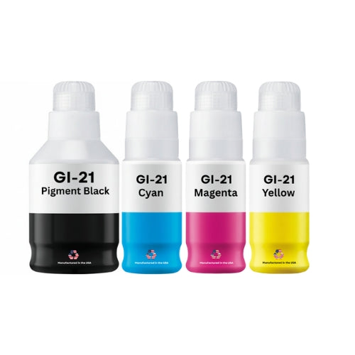 JIT Brand Replacement For Canon GI-21 PGBK 170ml CMY 70ml Ink Multi-Color Bottle Made in the USA