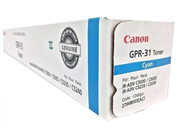 Original Canon GPR-31 Standard Yield Cyan Toner Cartridge, 2794B003 