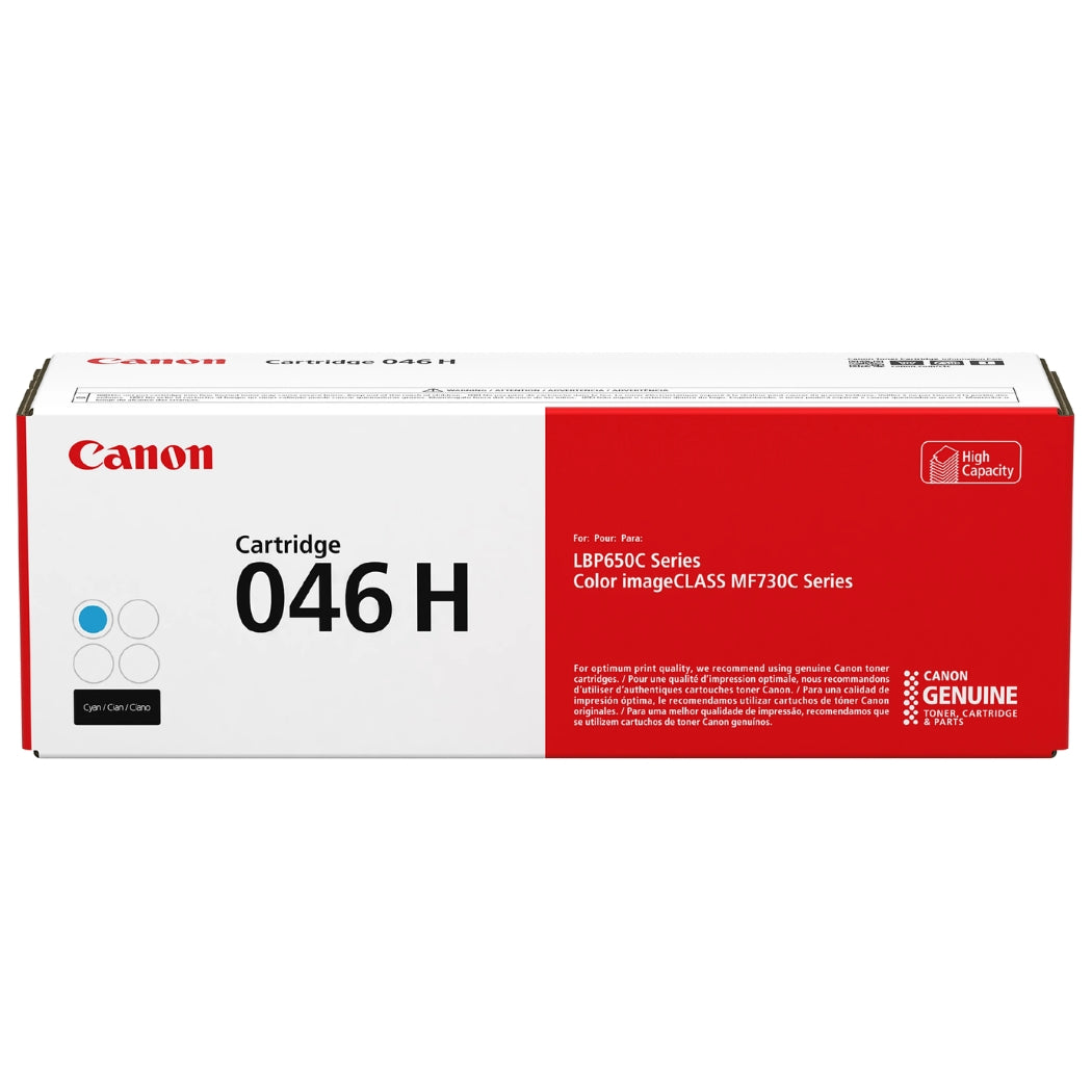 Genuine Canon 046H High Yield Cyan Toner Cartridge, 1253C001AA