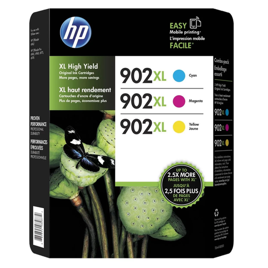 Original HP 902XL High Yield Cyan, Magenta & Yellow Ink Cartridge