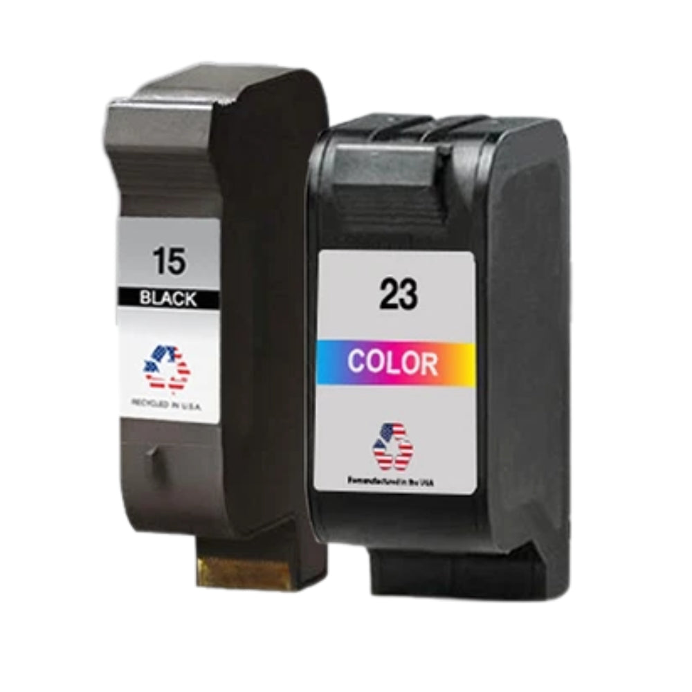 JIT Brand for HP 15 Black / 23 Color Combo Pack Remanufactured in the USA Ink Cartridges