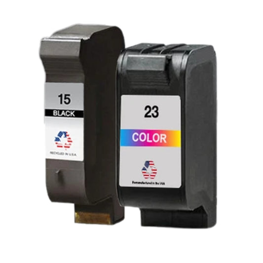 JIT Brand for HP 15 Black / 23 Color Combo Pack Remanufactured in the USA Ink Cartridges