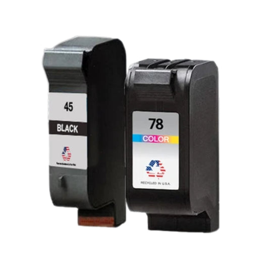 JIT Brand for HP 45 Black / 78 Color Combo Pack Remanufactured in the USA Ink Cartridges