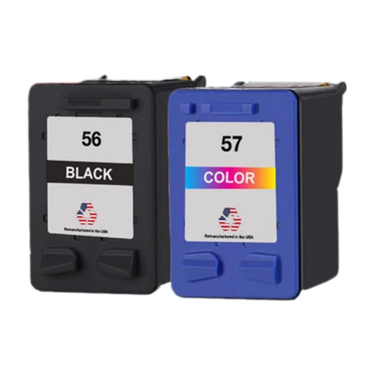 DoorStepInk Brand for HP 56 Black / 57 Color Combo Pack Remanufactured in the USA Ink Cartridge