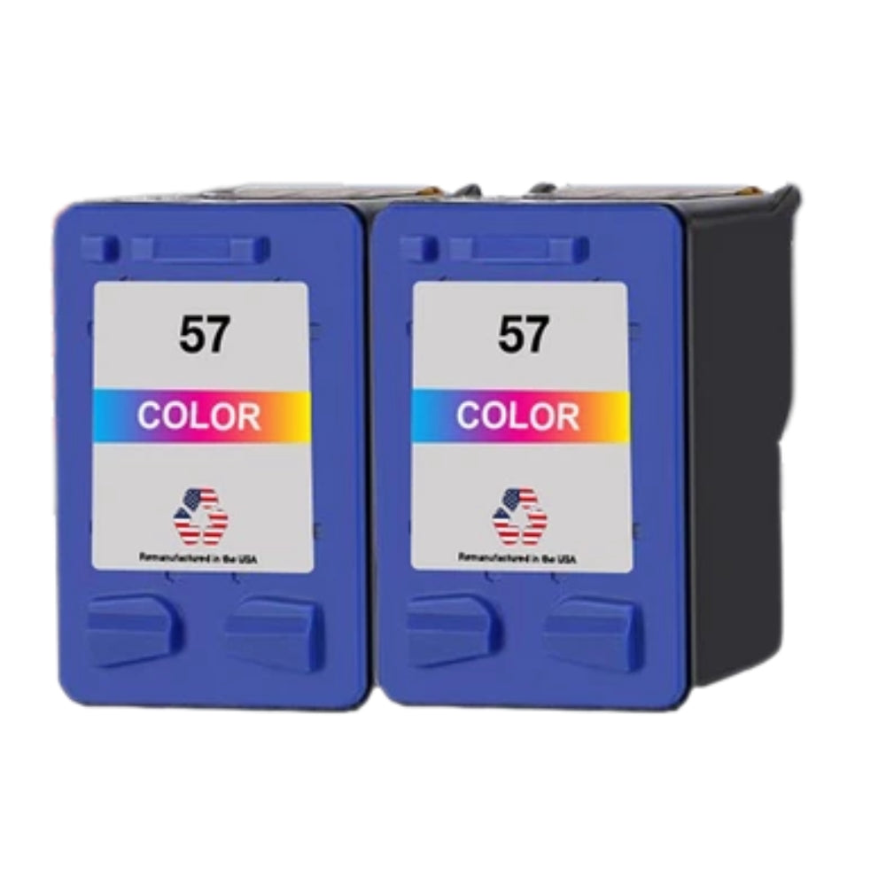 JIT Brand for HP 57 (C6657AN) Color Remanufactured in the USA Ink Cartridges Twin Pack