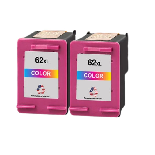 JIT Brand for HP 62XL (C2P07AN) Tri-Color Twin Pack Remanufactured in the USA Ink Cartridges