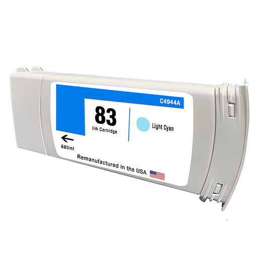 JIT Brand for HP 83 UV 680mL (C4944A) Light Cyan Remanufactured in the USA Ink Cartridge
