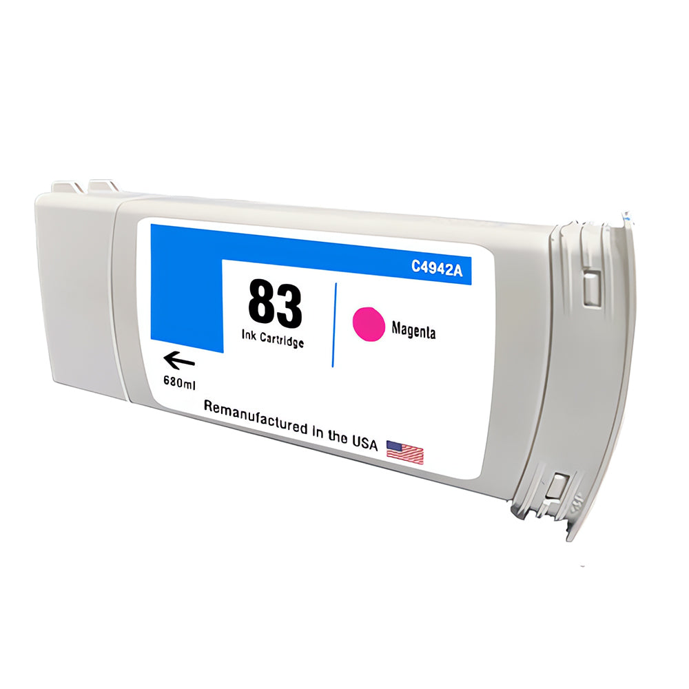 JIT Brand for HP 83 UV 680mL (C4942A) Magenta Remanufactured in the USA Ink Cartridge