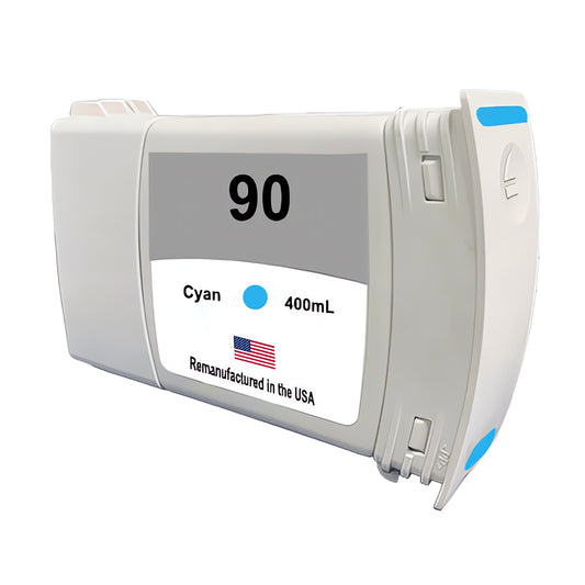 JIT Remanufactured in the USA Ink Cartridge for HP 90 400mL (C5061A) Cyan