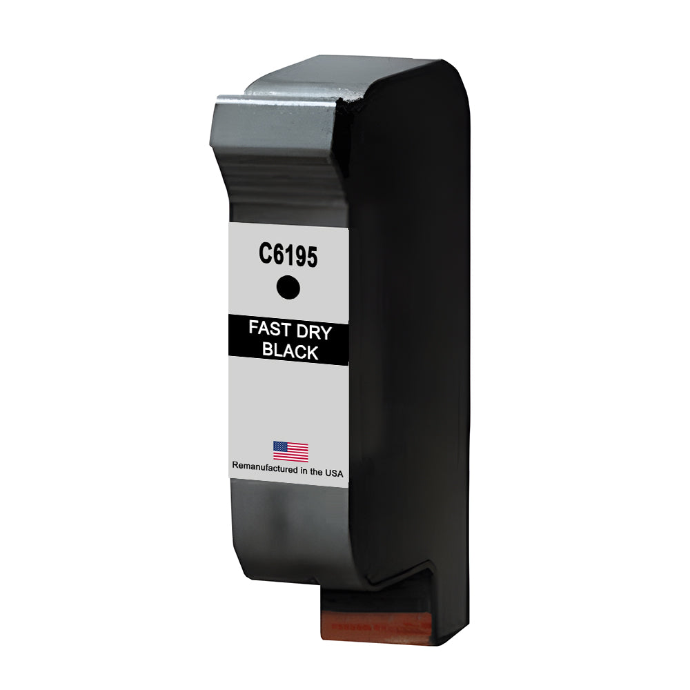 JIT Brand for HP C6195A Fast-Dry Black Remanufactured in the USA Ink Cartridge