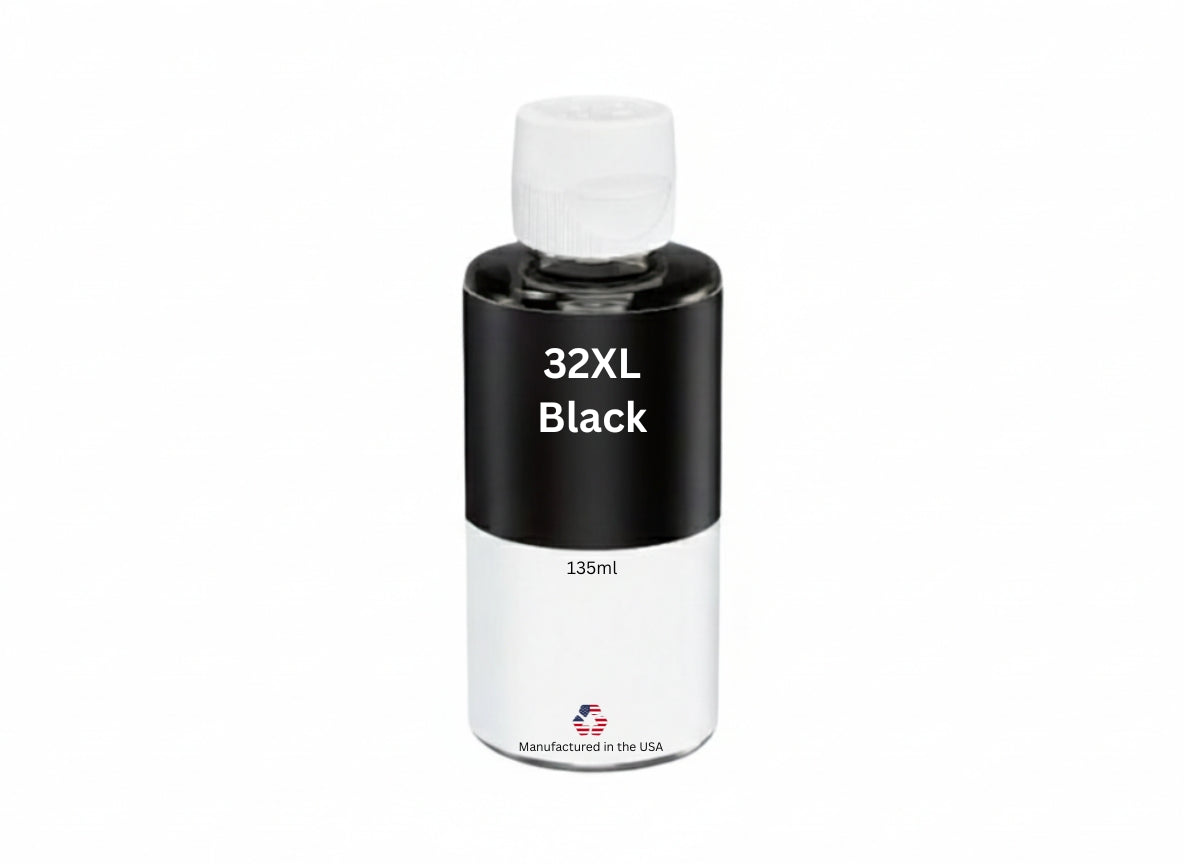 JIT Brand Replacement For HP 32XL (1VV24AN) 135 ml Black Ink Bottle Made in the USA