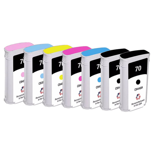 JIT Brand for HP 70 130-ml 7-Pack Remanufactured in the USA Ink Cartridges