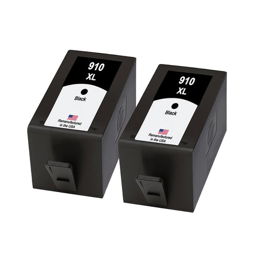 JIT Brand for HP 910XL (3YL65AN) Black Twin Pack High Yield Remanufactured in the USA Ink Cartridges