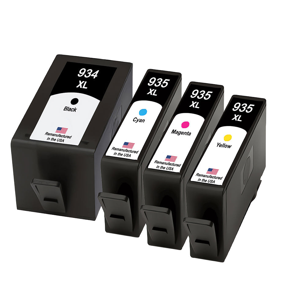 JIT Brand for HP 934XL 1 Black / 935XL 3 Color Remanufactured in the USA Ink Cartridges 4-pack
