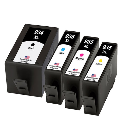 JIT Brand for HP 934XL 1 Black / 935XL 3 Color Remanufactured in the USA Ink Cartridges 4-pack