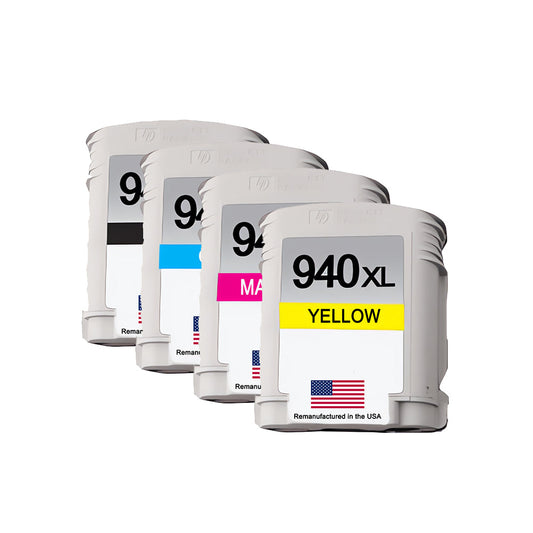 JIT Brand for HP 940XL 1 Black / 3 Color Remanufactured in the USA Ink Cartridges 4-pack