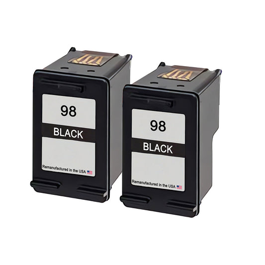 JIT Brand for HP 98 (C9364WN) Black Twin Pack Remanufactured in the USA Ink Cartridges