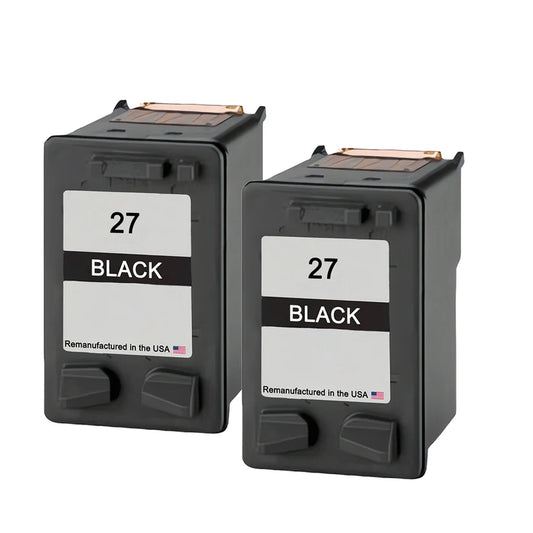 JIT Brand for HP 27 (C8727AN) Black Twin Pack Remanufactured in the USA Ink Cartridges