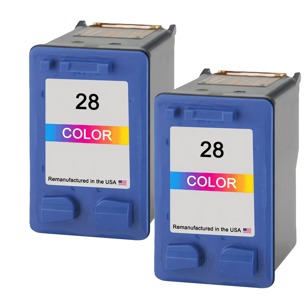 HP 28 (C8728AN) Color Remanufactured in the USA Ink Cartridges Twin Pack