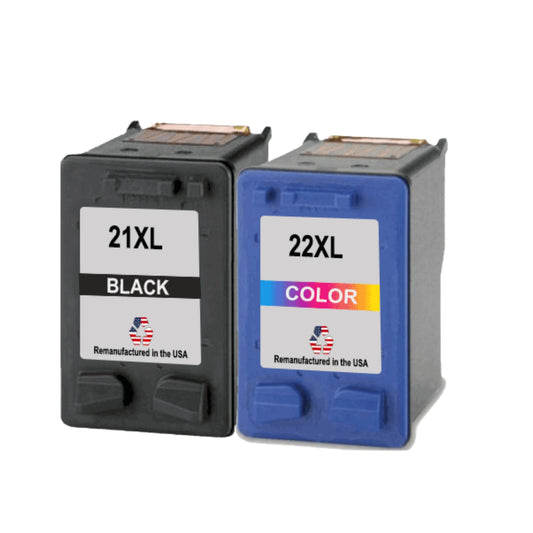 JIT Brand for HP 21XL Black / HP 22XL Color Combo Pack Remanufactured in the USA Ink Cartridges