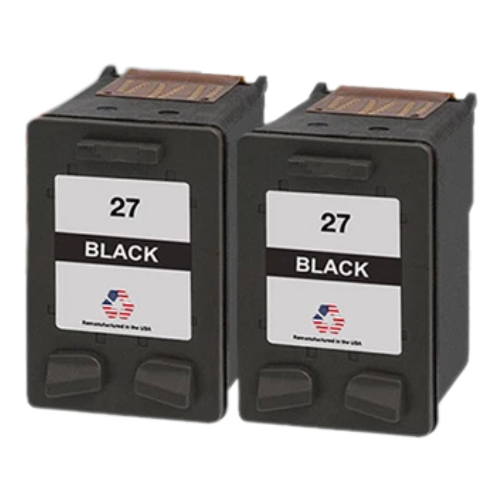 JIT Brand for HP 27 (C8727AN) Black Twin Pack Remanufactured in the USA Ink Cartridges