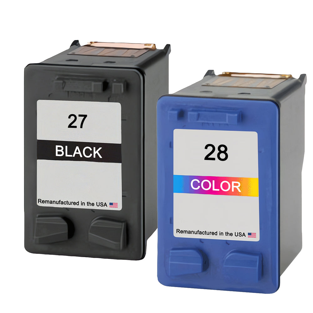 JIT Brand for HP 27 Black / 28 Color Combo Pack Remanufactured in the USA Ink Cartridges