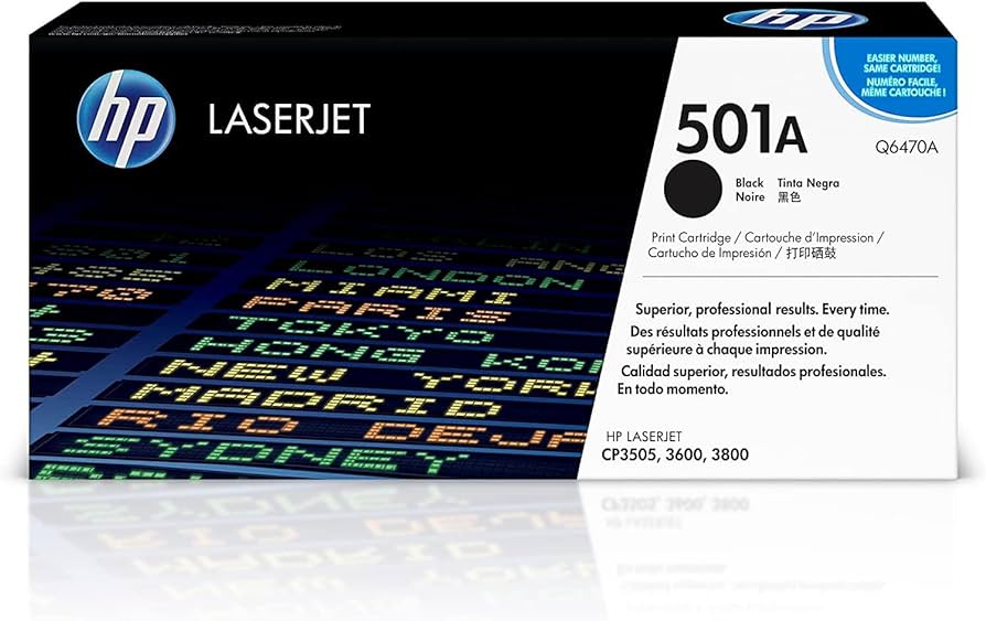 HP 501A High Yield Black LaserJet Toner Cartridge, Q6470A