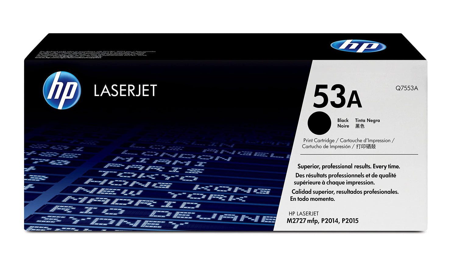 HP 53A Standard Yield Black LaserJet Toner Cartridge, Q7553A