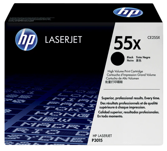 HP 55X High Yield Black LaserJet Toner Cartridge, CE255X 