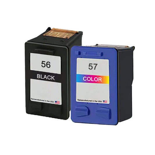 JIT Brand for HP 56 Black / 57 Color Combo Pack Remanufactured in the USA Ink Cartridges