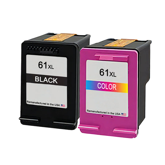 JIT Brand for HP 61XL Black / Color Combo Pack Remanufactured in the USA Ink Cartridges