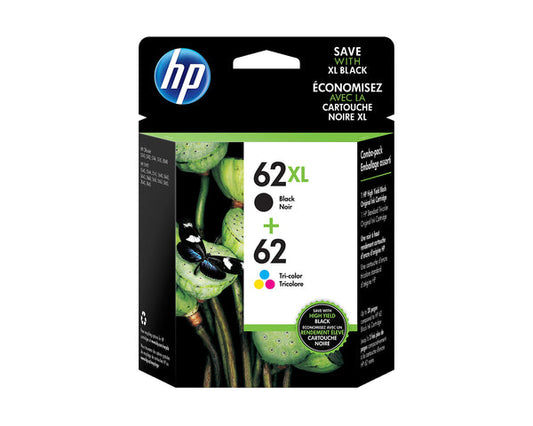 Original HP 62XL Black and 62 Color Ink Cartridge