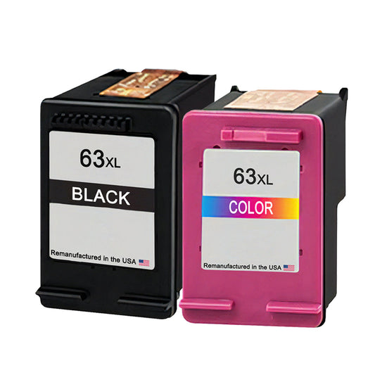 JIT Brand for HP 63XL Black / Tri-Color Combo Pack Remanufactured in the USA Ink Cartridges