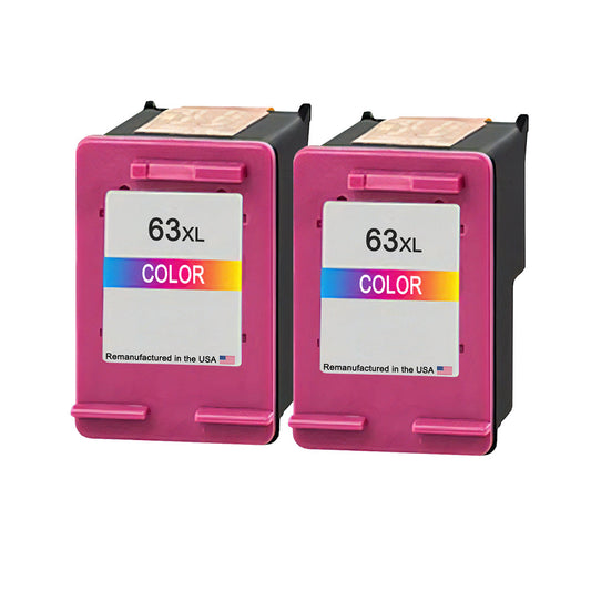 JIT Brand for HP 63XL (F6U63AN) Tri-Color Twin Pack Remanufactured in the USA Ink Cartridges