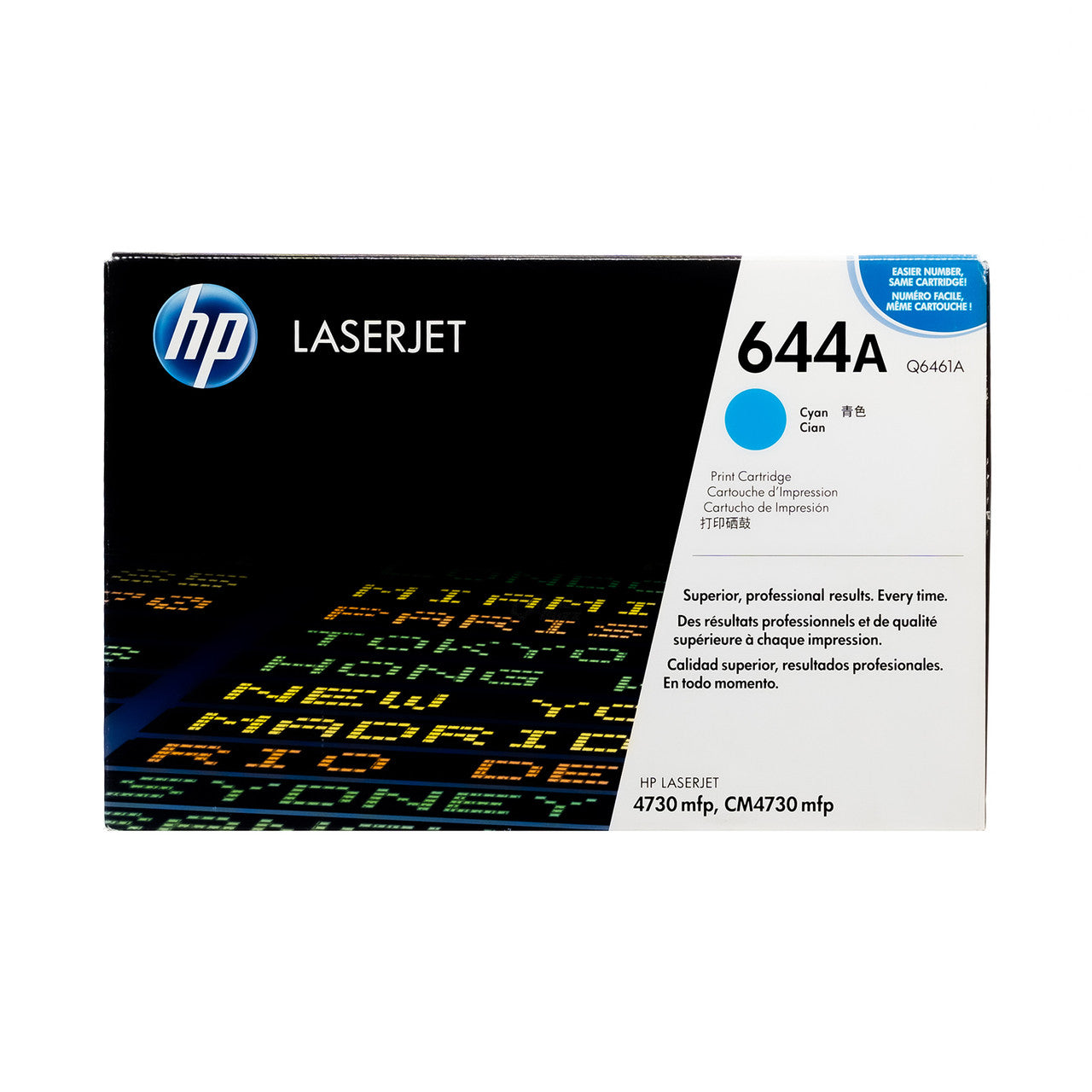 Original HP 644A Standard Yield Cyan Toner Cartridge, Q6461A