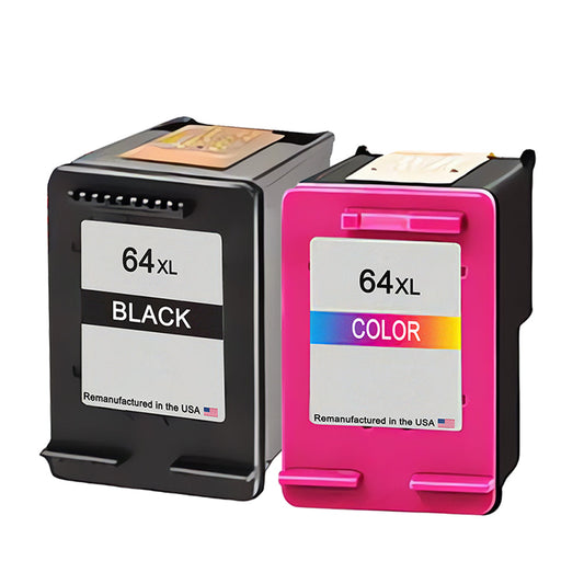 JIT Brand for  HP 64XL Black / Tri-Color Combo Pack Remanufactured in the USA Ink Cartridges