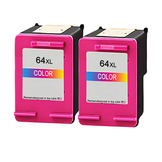 JIT Brand for HP 64XL (N9J91AN) Tri-Color Twin Pack Remanufactured in the USA Ink Cartridges