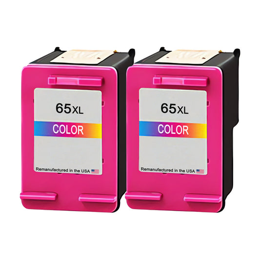JIT Brand for HP 65XL (N9K03AN) Color Twin Pack Remanufactured in the USA Ink Cartridges