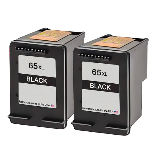 JIT Brand for HP 65XL (N9K04AN) Black Twin Pack Remanufactured in the USA Ink Cartridges