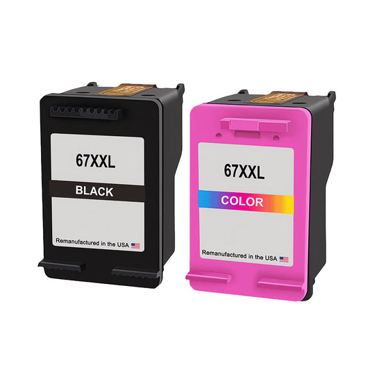 JIT Brand for HP 67XXL Extra High Yield Black / Color Combo Pack Remanufactured in the USA Ink Cartridges