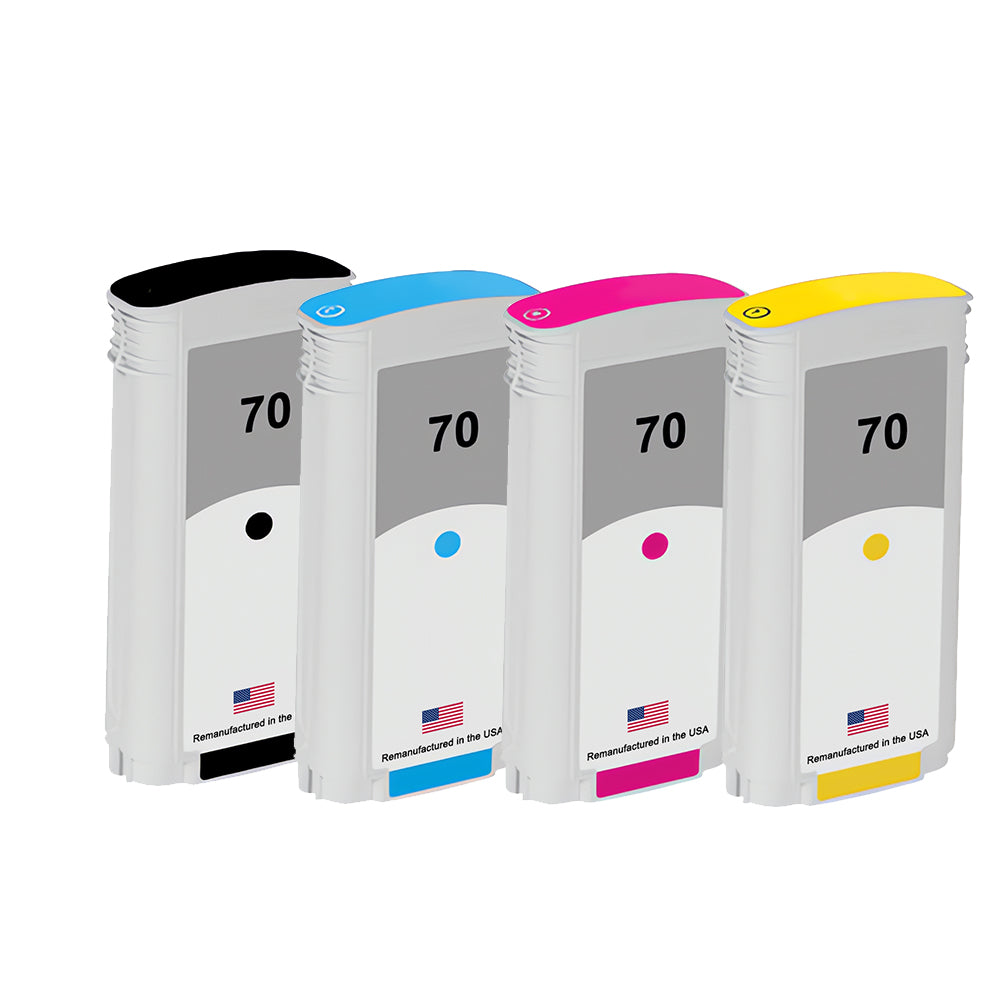 JIT Brand for  HP 70 130-ml 4-Pack Remanufactured in the USA Ink Cartridges